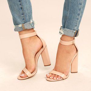 Lulu's Nude Block Heel Sandal